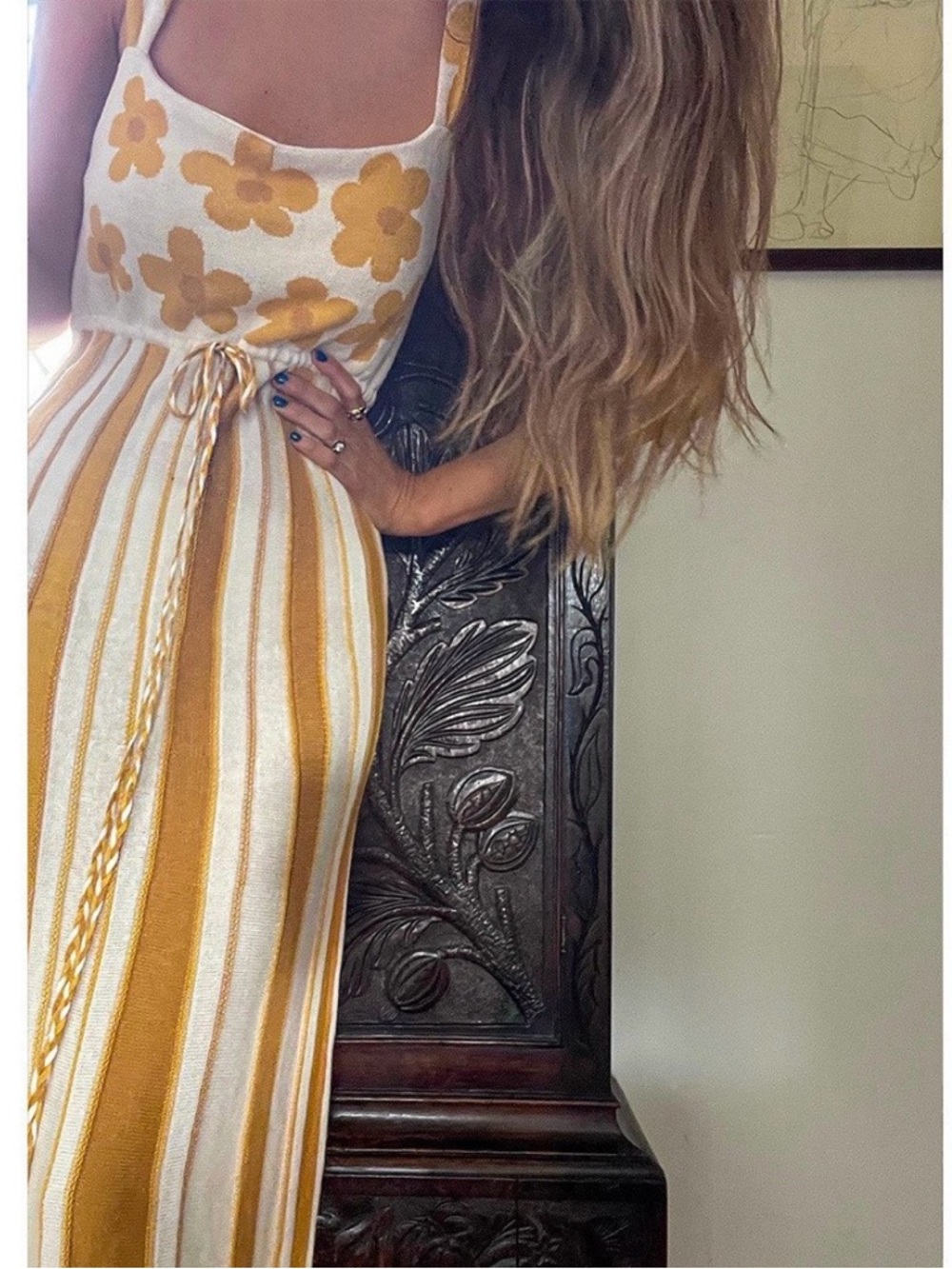 Hayley Menzies Sunray jacquard-knit linen-blend midi sundress size S small - Picture 14 of 16